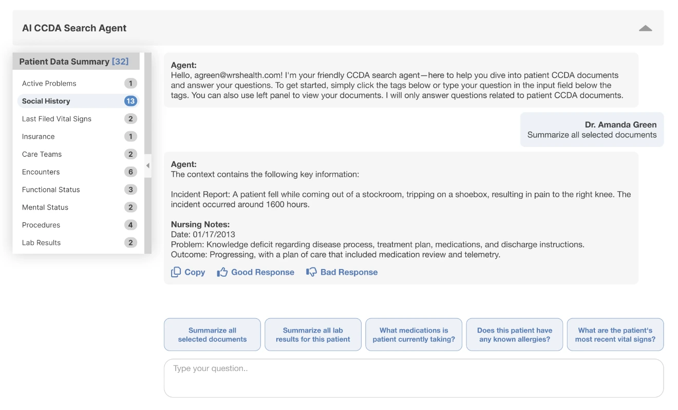 AI CCDA Search Agent